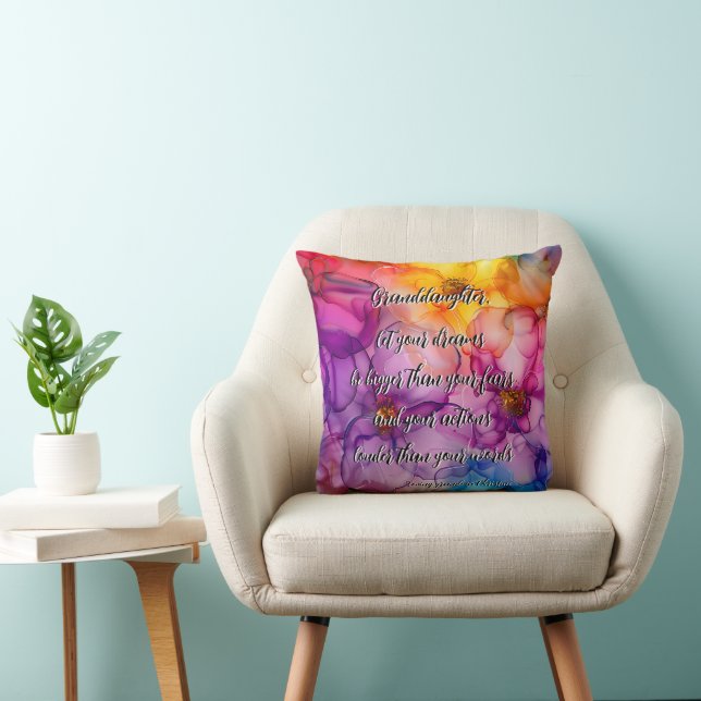 Granddaughter, let your dreams be bigger colourful cushion (Chair)