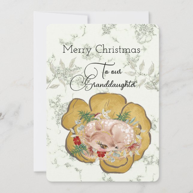 Granddaughter Little Deer Christmas Wishes (Front)