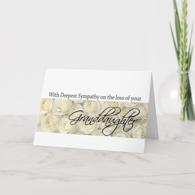 Granddaughter  loss Rose sympathy Card (Front)