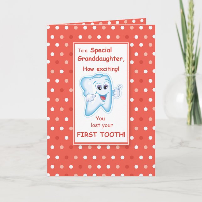 Granddaughter Lost First Tooth Congratulations Card (Front)