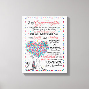 Granddaughter Lovers   Letter To My Granddaughter Canvas Print