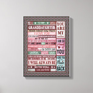 Granddaughter Lovers   Letter To My Granddaughter Canvas Print