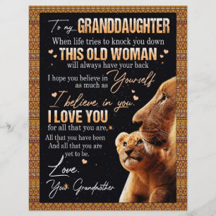 Granddaughter Lovers   Letter To My Granddaughter Custom Letterhead