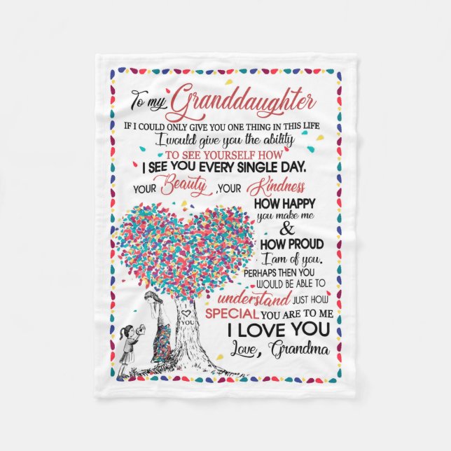 Granddaughter Lovers | Letter To My Granddaughter Fleece Blanket (Front)