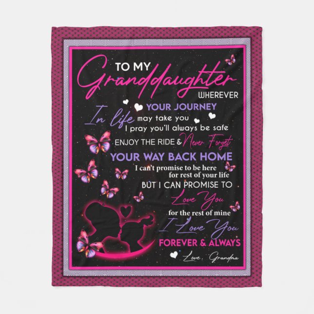 Granddaughter Lovers | Letter To My Granddaughter Fleece Blanket (Front)