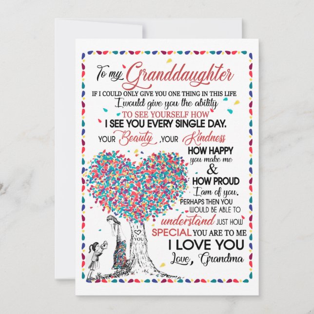 Granddaughter Lovers | Letter To My Granddaughter Invitation (Front)
