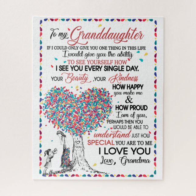 Granddaughter Lovers | Letter To My Granddaughter Jigsaw Puzzle (Vertical)