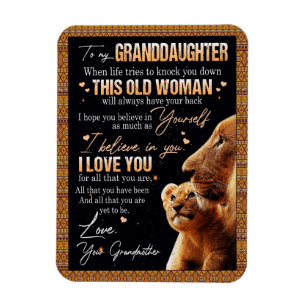 Granddaughter Lovers   Letter To My Granddaughter Magnet