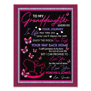 Granddaughter Lovers   Letter To My Granddaughter Photo Print