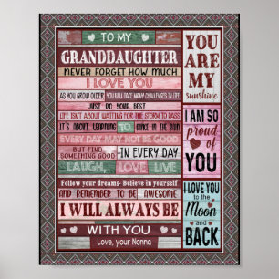 Granddaughter Lovers   Letter To My Granddaughter Poster