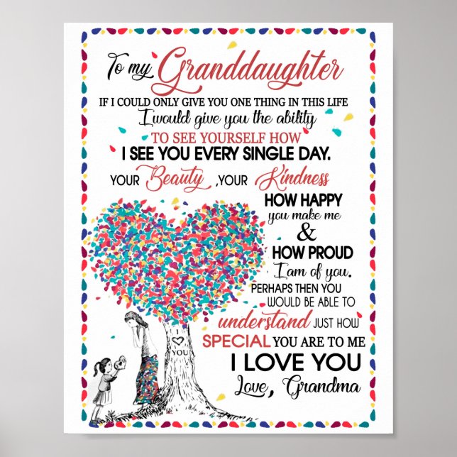 Granddaughter Lovers | Letter To My Granddaughter Poster (Front)