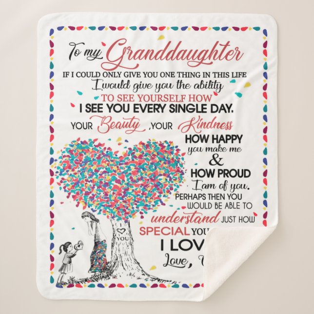 Granddaughter Lovers | Letter To My Granddaughter Sherpa Blanket (Front)