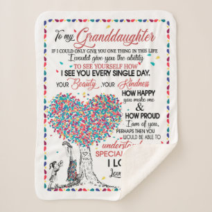 Granddaughter Lovers   Letter To My Granddaughter Sherpa Blanket
