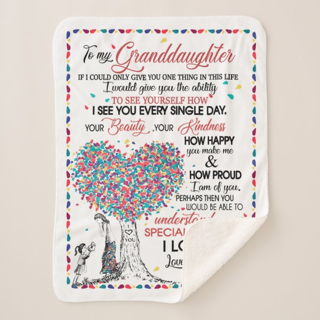 Granddaughter Lovers | Letter To My Granddaughter Sherpa Blanket (Front)
