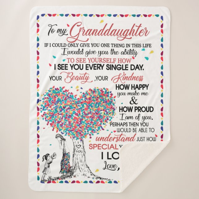 Granddaughter Lovers | Letter To My Granddaughter Sherpa Blanket (Front)