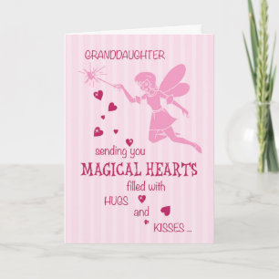 Granddaughter Magical Fairy Pink Valentine's Day Holiday Card