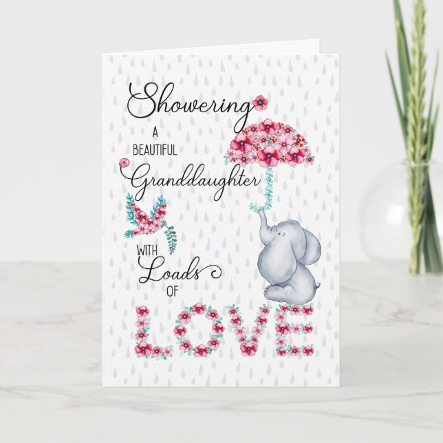 Granddaughter Mother's Day Showering You with Love Card (Front)