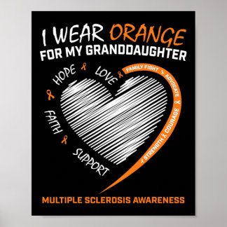 Granddaughter Multiple Sclerosis Apparel Ms Awaren Poster