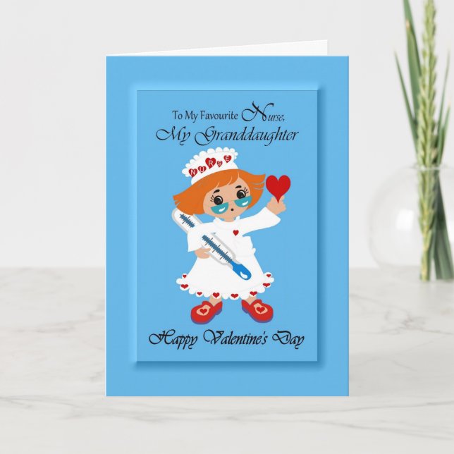 Granddaughter / Nurse - Happy Valentine's Day Holiday Card (Front)
