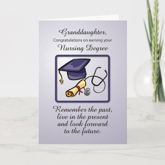 Granddaughter Nursing Degree Graduation Card (Front)