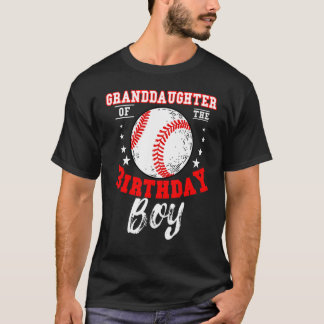 Granddaughter Of The Birthday Boy Baseball Theme B T-Shirt