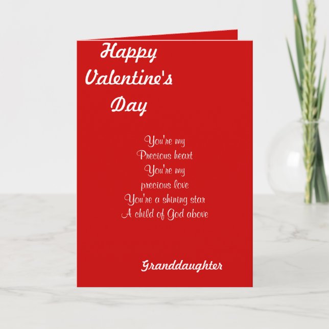 Granddaughter on valentine's day holiday card (Front)