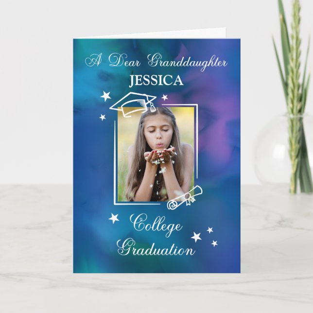 Granddaughter Personalise College Graduation Quote Card (Front)