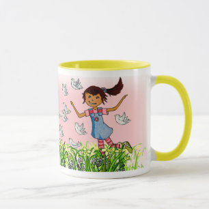 Granddaughter personalised name girl in spring mug