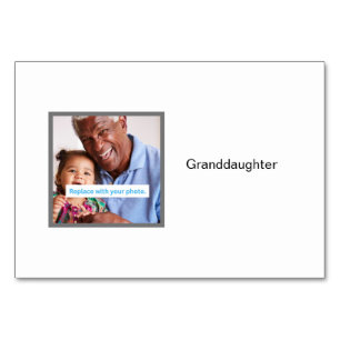 Granddaughter Photo Personalised Family Flashcards Table Number