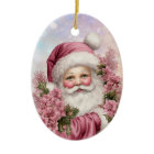 Granddaughter Pink Christmas Rose Bouquet Santa