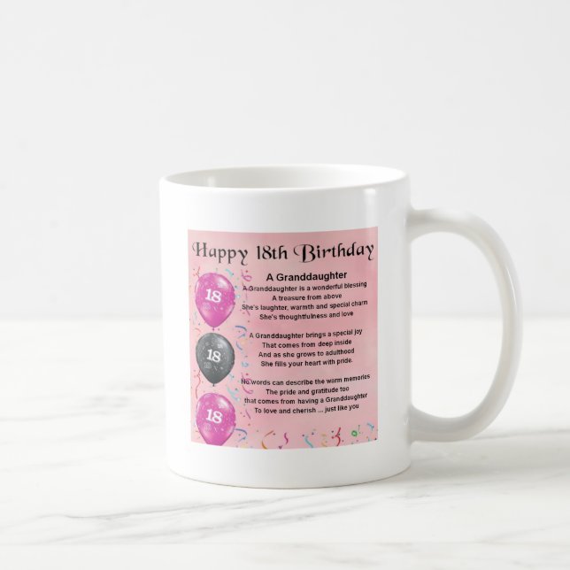 Granddaughter Poem - 18th Birthday Coffee Mug (Right)