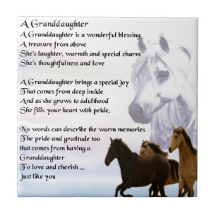 Granddaughter Poem - Horses Design Tile