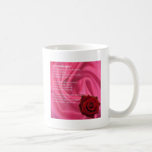 Granddaughter Poem - pink silk & rose Coffee Mug
