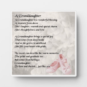 Granddaughter Poem Plaque - Ballet Shoes Design