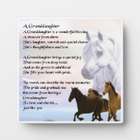 Granddaughter Poem Plaque - Horses Design