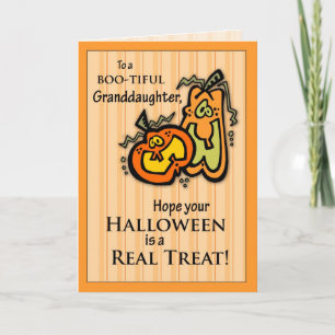 Granddaughter Pumpkins Halloween Card