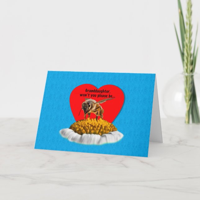 Granddaughter’s Honey Bee Valentine Holiday Card (Front)