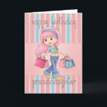 Granddaughter Shopping Birthday Card - Cute Female<br><div class="desc">Granddaughter Shopping Birthday Card - Cute Female With Shopping Bags</div>
