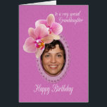 Granddaughter Special Birthday Wishes Orchids<br><div class="desc">A birthday card for a granddaughter. Orchids symbolise love,  luxury,  and strength—qualities that reflect the beauty of her spirit. On her birthday,  wish that her day be as exquisite and unforgettable as these blooms. Add her photo to create a unique card especially for her.</div>