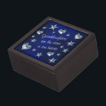 Granddaughter Star and Heart Gift Box<br><div class="desc">This is a wonderful gift box for a grandparent to give to a granddaughter. It features small, shiny heart and star images against a deep blue gradient background on each side. Very elegant and pretty! The text in the centre, in white, says "Granddaughters are the stars in our hearts" but...</div>