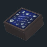 Granddaughter Star and Heart Gift Box<br><div class="desc">This is a wonderful gift box for a grandparent to give to a granddaughter. It features small, shiny heart and star images against a deep blue gradient background on each side. Very elegant and pretty! The text in the centre, in white, says "Granddaughters are the stars in our hearts" but...</div>