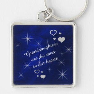 Granddaughter Star Heart Key Ring