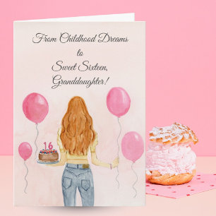 Granddaughter Sweet Sixteen Girl Jeans Celebrating Card