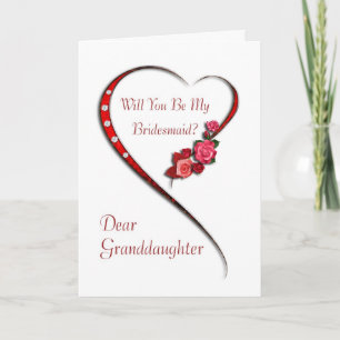 Granddaughter, Swirling heart Bridesmaid invite