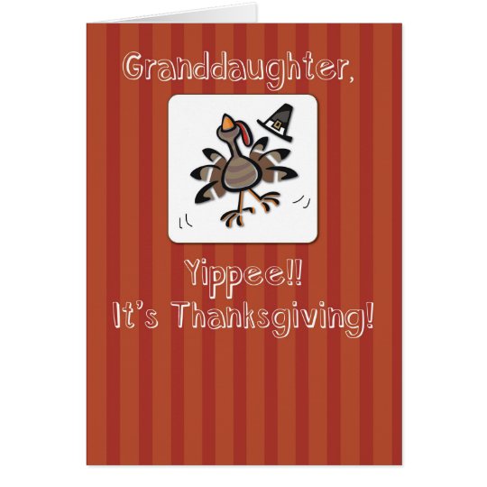 Granddaughter, Thanksgiving Turkey, Religious Card