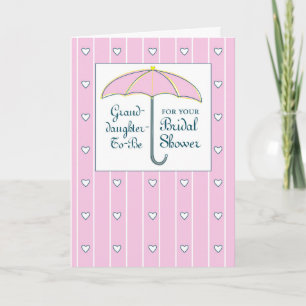 Granddaughter-To-Be Bridal Shower Pink Umbrella Card