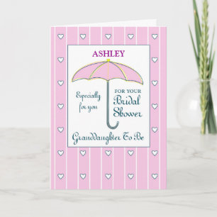 Granddaughter To Be Personalise Name Bridal Shower Card