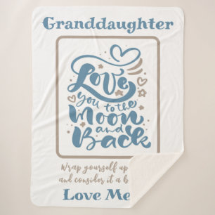 Granddaughter To the Moon and Back Love Mema Sherpa Blanket