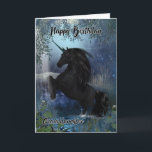 Granddaughter, Unicorn Birthday Card<br><div class="desc">Granddaughter,  Unicorn Birthday Card,  Happy Birthday
Black Unicorn with waterfall and water splash,  Unicorn's Name is: Tighearnán (Means "little lord" from Irish Gaelic)</div>