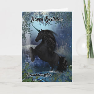 Granddaughter, Unicorn Birthday Card